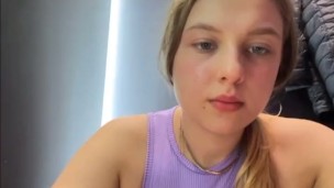 Extreme masturbating. Hot amateur cum in the changing room