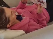 I come to cum on her leggings while she reads 16/16