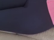 I come to cum on her leggings while she reads 4/16