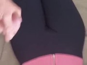 I come to cum on her leggings while she reads 7/16