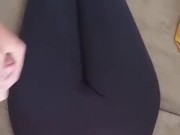 I come to cum on her leggings while she reads 8/16
