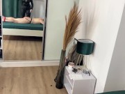 Leather goddes whipping slave body with toys and belt 14/16