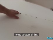 PublicAgent - very cute teen with natural tits and nice ass agrees to have some fun for building work to be done in her gym 1/16