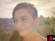 Mistress Baby torments Jake Waters in steel shackles. She canes him, clamps his nipples, then locks 4/16