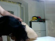 Mature milf stepmom hard fucked on table and humiliated with leash, dildo sucking body writing...to 6/16
