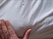 she sucks me when she wakes up and I cum on her t-shirt 14/16