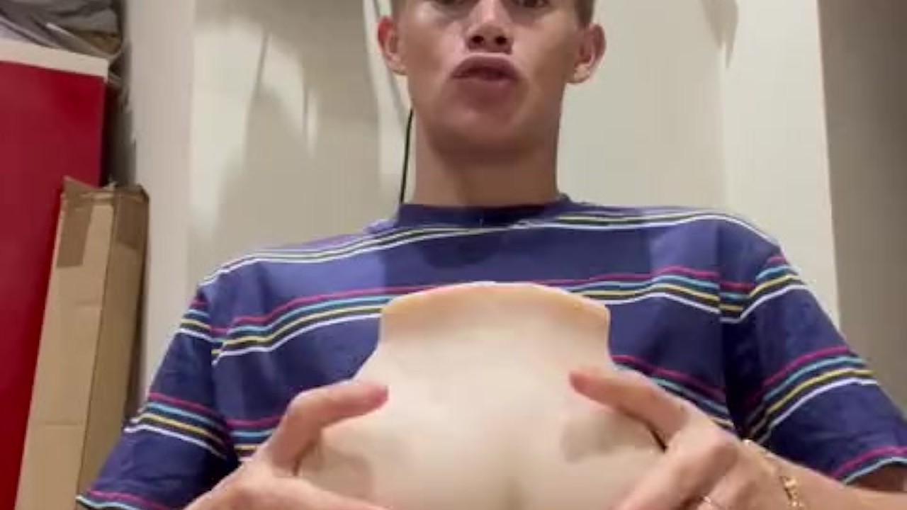 Big cock boy breaks the toy from fucking so much