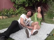 Amateur outdoor fuck with Candy Fly and a big dicked dude! 14/16