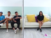 This shy-looking Latina makes a GANGBANG out of a blind date! 2/16