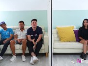 This shy-looking Latina makes a GANGBANG out of a blind date! 5/16