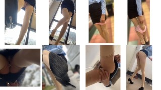 OL伪娘衬衫包臂裙肉丝细高跟路边脱下内裤拿在手里- RedTube