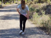 Pregnant walking through the mountains 3/16