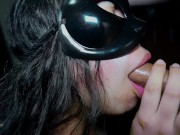 Cheating neighbor makes delicious moans when she sucks a dick