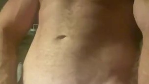 Hot guy strokes big dick for you