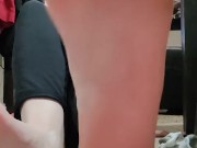 Teasing you with my big feet and spreading my long toes 15/16