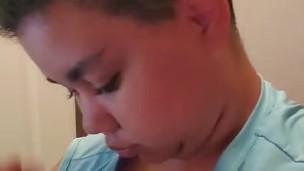 Gotta lick the titty then my step dad came in and gave me something better