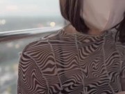 観覧車で露出プレイ♡ 巨乳を揺らしながら濃厚生ハメ中出しセックス　日本人　素人　カップル　手コキ　フェラ　かわいい　流出　　野外　露出　射精　手マン　おもちゃ　おっぱい　まろちゃんねる - Screenshot 9 of 16 - Outside