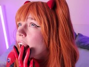 Asuka Langley sucks a fat cock 1/16