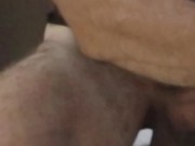 Daddy wants to eat dirty pussy but babe push her feet on daddy's face 16/16