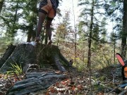 Stockings and high heels mature milf mom pissing outdoor with anus on leash 9/16