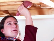 18 Year Old Schoolgirl Milks A Cock And Takes A Huge Load 13/16