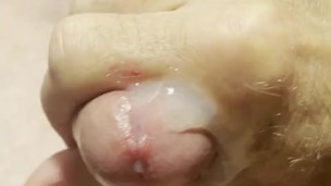 Lots of precum and rubbing one out