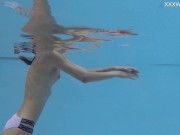 Hungarian petite skinny babe Hermione nude in pool 15/16