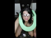 Kinky Mature cum eating on a shower