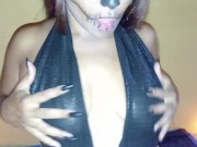 Cogida ritual de Halloween de Gina como la sexy muerte