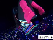 Samantha Saint gets off in black light 14/16
