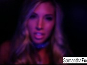 Samantha Saint gets off in black light 2/16