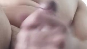 Jacking my huge cock