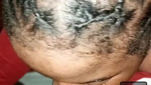 Fingering Hairy Ebony Pussy, she Deepthroated my BBC till I burst a Nut