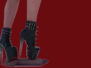 Mistress elle with her shiny heels breaks her slave's cock 15/16