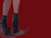 Mistress elle with her shiny heels breaks her slave's cock 16/16