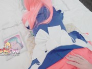 王者妲己女仆慾火中燒蜜汁臀自慰小穴蜜水沾枕头无套狗幹内射中出cos小妹 13/16