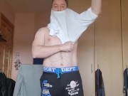 LongJohn0Hara changing into his gym wear 13/16