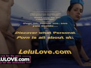Babe in stewardess flight attendant uniform gets fucked hard and creampied on plane - Lelu Love 1/16