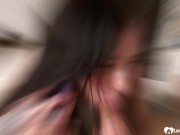 Pretty girlfriend getting his dick in her mouth 10/16