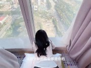 清纯秘书为升职加薪主动献身老板~落地窗前被爆操内射！ 看桃桃完整版视频请关注推特入群哦~ 12/16