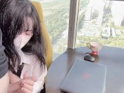 清纯秘书为升职加薪主动献身老板~落地窗前被爆操内射！ 看桃桃完整版视频请关注推特入群哦~ 5/16