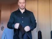 LongJohn0Hara changing from his gym gear into his dinner date green date suite 10/16