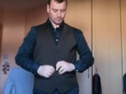 LongJohn0Hara changing from his gym gear into his dinner date green date suite 15/16