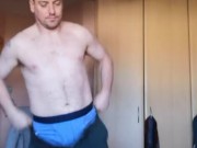 LongJohn0Hara changing from his gym gear into his dinner date green date suite 6/16