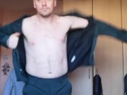 LongJohn0Hara changing from his gym gear into his dinner date green date suite 8/16