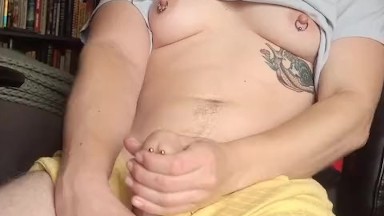 River Gray Nonbinary Femboy Smoking Jerking Off And Fucking Myself Multiple Orgasms