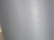 Showing my pussy in an amusement park public bathroom