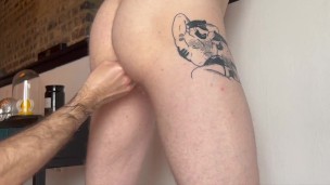 Davidedpxxx giving hung twink a blowjob while he is fisting his sloppy hole