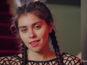 WOWGIRLS Amazing Ukrainian model Alissa Foxy wearing black pantyhose masturbating on the stairs 12/16