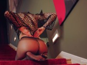 WOWGIRLS Amazing Ukrainian model Alissa Foxy wearing black pantyhose masturbating on the stairs 7/16